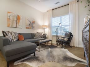 Modern Living Room at Pointe at Prosperity Village Rentals in North Carolina