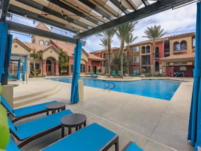 Montecito Pointe Lounge Swimming Pool With Cabana in Nevada Apartment Rentals