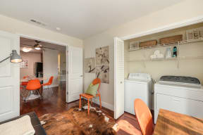 Model home loft. There is the washer/dryer inside the closet with accordion style doors.