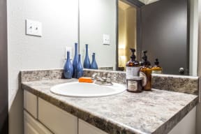 bathroom vanity at East End Lofts