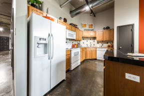 apartment kitchen at East End Lofts