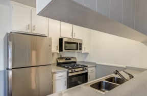 Apartment Kitchen at The Palms Apartments in Hawthorne Los Angeles California.