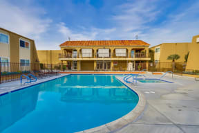 Swimming Pool at Whiffle Tree Apartments in Huntington Beach California.