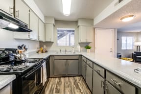 Apartment Kitchen Evria Apartment Homes in Diamond Valley California.
