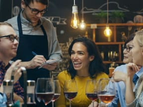 People enjoying a restaurant