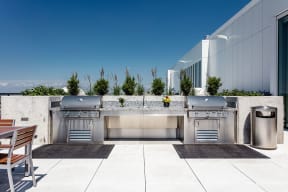 Rooftop Grilling Area at The Apartments at Lincoln Common, Illinois, 60614