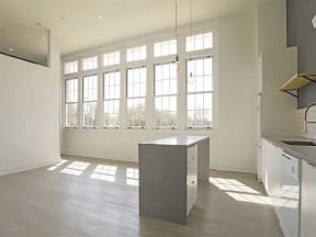 Kitchen view at The Mobile Lofts, Mobile, AL