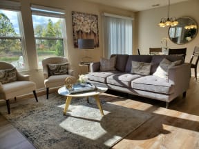 spacious living room with window lighting