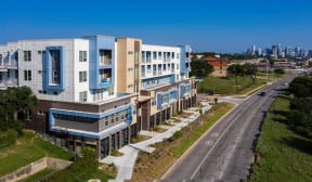 aerial exterior view of our complex at Brixton South Shore, Austin, Texas