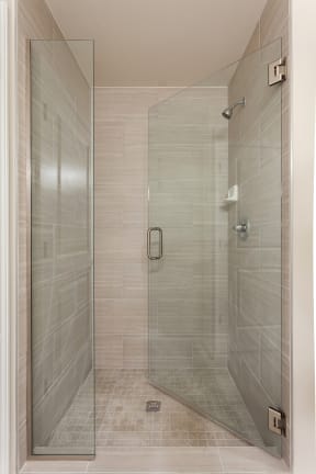 large glass shower view