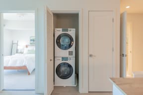 Full size stacked washer and dryer