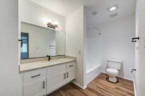Bath with vanity and shower