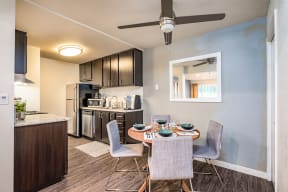 Apartments for Rent in Vacaville, CA - Camden Parc Kitchen with Stainless Steel Appliances, and Modern Dark Wood Cabinets