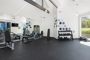 Gym with fitness equipment