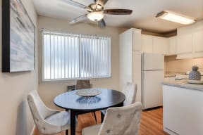 Apartments for Rent in Mountain View, CA - Glenwood Gardens Kitchen with white appliances, and wood cabinets
