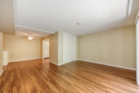Living area with hardwood flooring