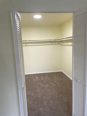 Lake Meridian Shores apartment home spacious closet with overhead lighting