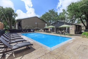 Langtry Village pool with lounge chairs