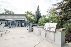 Sacramento Apartments for Rent - Sixty58 - Outdoor BBQ Area Near Pool and Building