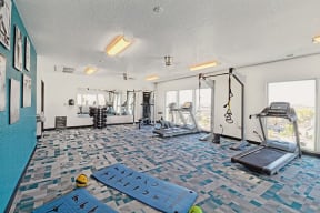 Fitness room with equipment 