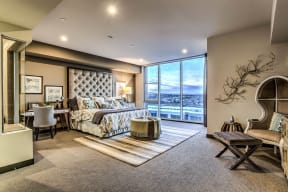 Apartments for Rent in Henderson -Vantage Lofts Spacious Master Bedroom With Luxury Decor and Finishes
