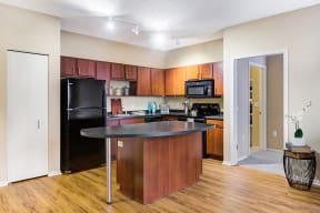 fully functioning kitchen at Uptown Lake Apartments, Minnesota, 55408