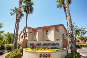 Apartments for Rent in West Phoenix AZ - Del Mar - Front Entrance Monument for Community