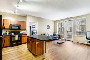 living room/dining room at Uptown Lake Apartments, Minnesota, 55408