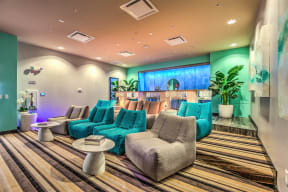 Luxe Clubhouse with Media Room, Lounge Seating and 80" HDTV