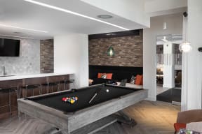 Pool table in clubroom