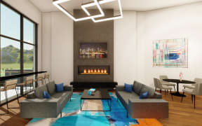 Common Area Lounge Fireplace at Union 346, Massachusetts, 02143