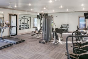 Large Fitness Center at Parkwest Apartment Homes, Hattiesburg. MS