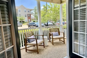Elegant Porch Area at Reserve at Park Place Apartment Homes, Hattiesburg, MS, 39402