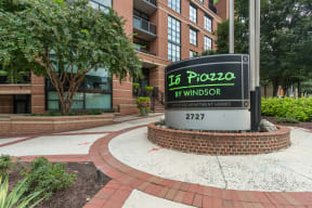 Signage and Front Entrance at IO Piazza by Windsor, 2727 South Quincy Street, VA