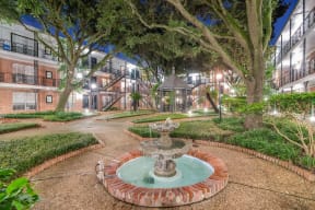 Beautiful New Orleans Style Courtyards at Allen House Apartments, Houston, TX