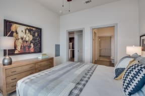 Master Bedroom With Attached Bathroom and Walk-In Closet at Windsor at West University, 2630 Bissonnet Street, Houston