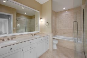 Bathroom With Extra Storage Space at The Woodley, Washington, DC