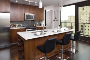 Gloss White, Walnut and Wenge Cabinets Available at 1000 Speer by Windsor, Denver, CO