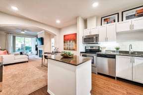 Modern Kitchen With Custom Cabinets And Stainless Steel Appliances at Reflections by Windsor, 98052, WA