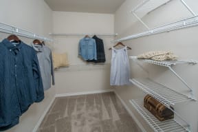 Walk-In Closets with Built-In Shelving at Windsor Republic Place, 78727, TX