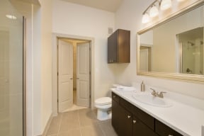 Luxury Bathroom With Vanity Storage at Windsor at West University, Houston, TX