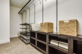 Walk-In Closets with Built-In Storage  at The Jordan by Windsor, 2355 Thomas Ave, TX