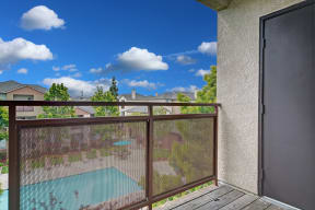 Private Patio With Pool View at Pavona Apartments, 760 N. 7th Street, San Jose