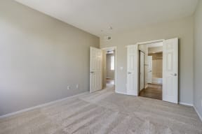 Wall-To-Wall Carpeting in Spacious Bedroom at Pavona Apartments, San Jose, CA