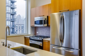 Stainless steel appliances at The Ashley Upper West Side Luxury Apartments