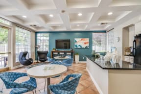 Clubhouse With Television and Full Kitchen at Pavona Apartments, San Jose, CA