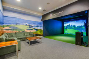 Golf simulator at The Ashley Apartments, New York, 10069