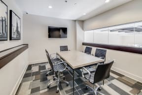 Private Conference Room with Smart TV at Windsor at Brookhaven, Atlanta, Georgia