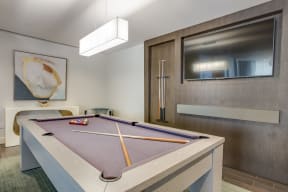 Clubroom with Billiards Table at Amaray Las Olas by Windsor, 215 SE 8th Ave, Fort Lauderdale