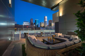Beautiful Views from Outdoor Lounge at Olympic by Windsor, 936 S. Olive St, Los Angeles